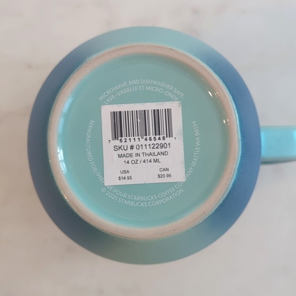 Starbucks Summer 2021 Blue Green Aqua Ocean Shimmer Pearl Iridescent Mug NEW Tag - Picture 6 of 9